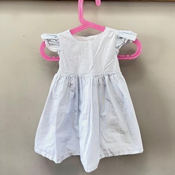 Pippa & Julie Blue and white Striped Dress- Size‎ 18 months - Picture 1 of 4